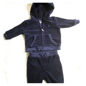 Velour Hoodie & Pants (Navy)